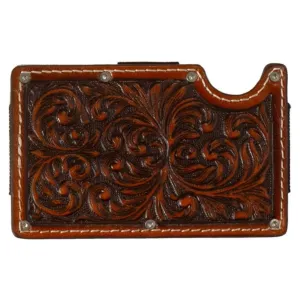 Shop Grab Now 3D Men'S Brown Rfid Scroll Embossed Utility Wallet