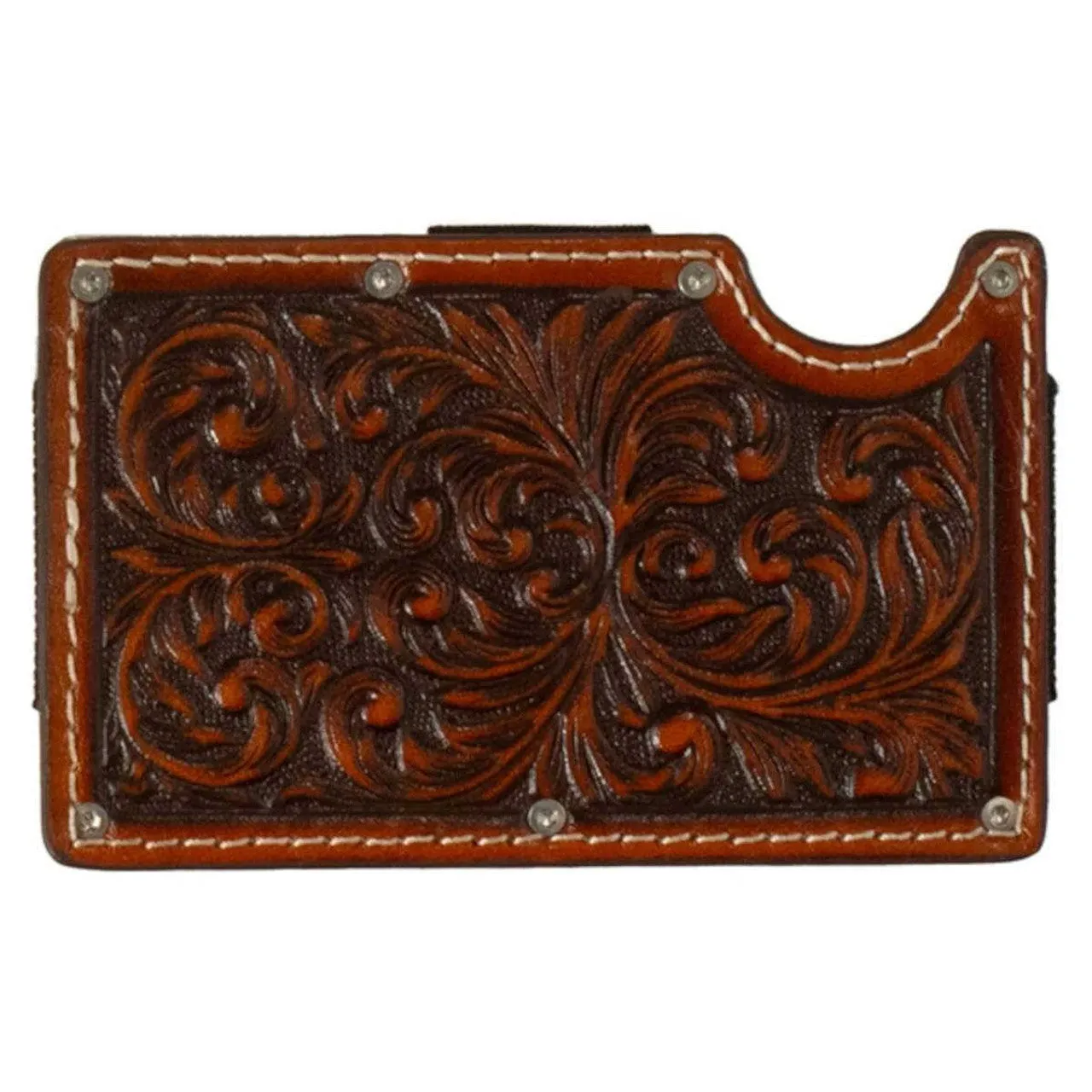 Shop Grab Now 3D Men'S Brown Rfid Scroll Embossed Utility Wallet