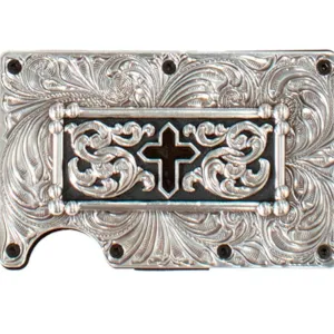 Flash Sale Alert 3D Men'S Rfid Block Cross Utility Wallet In Silver
