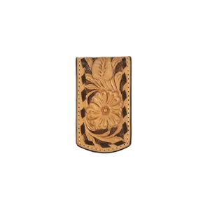 Mega Online Discount 3D Men'S Tan Floral Tooled Magnetic Money Clip