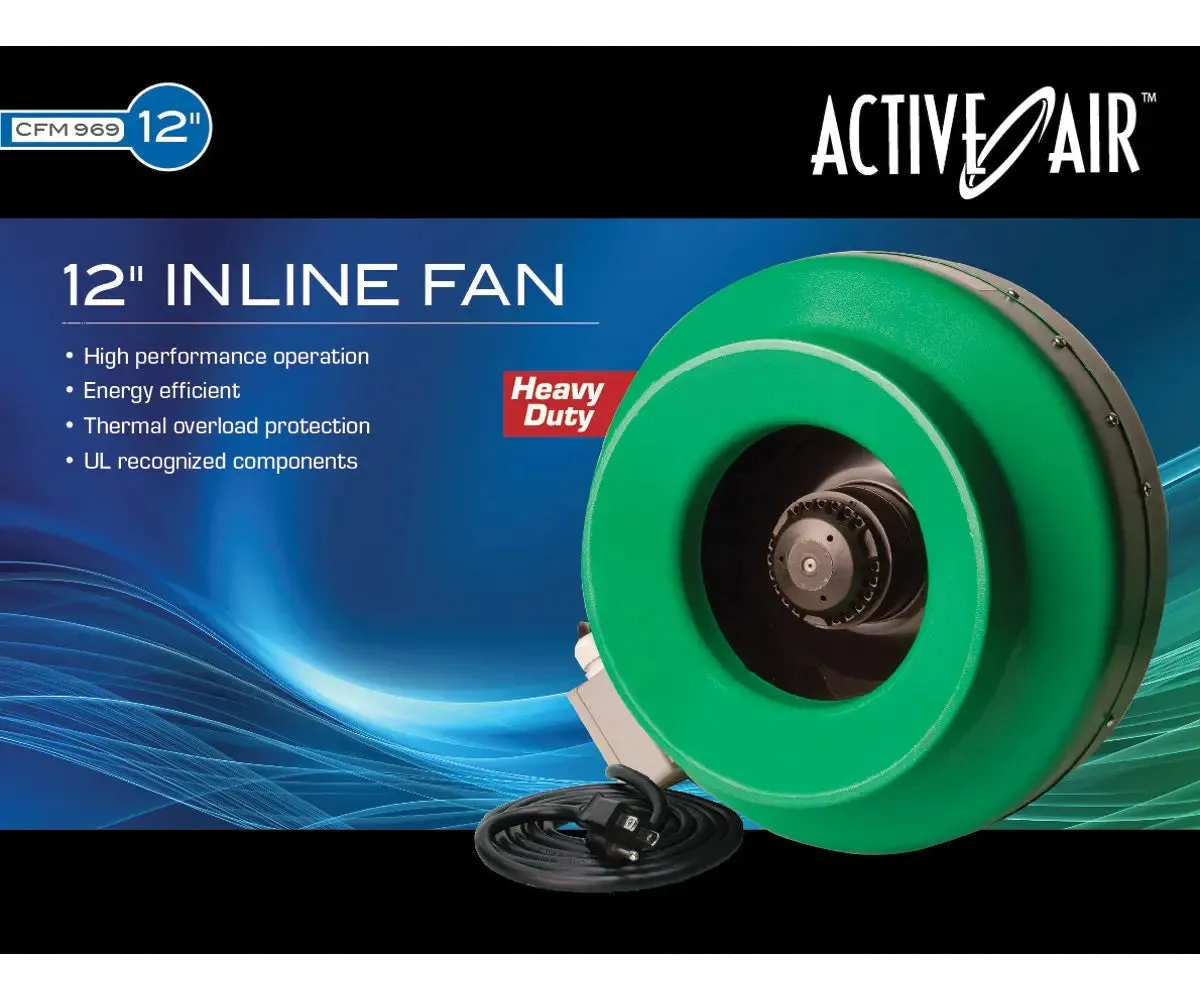 Active Air 12 in. Inline Duct Fan, 969 CFM