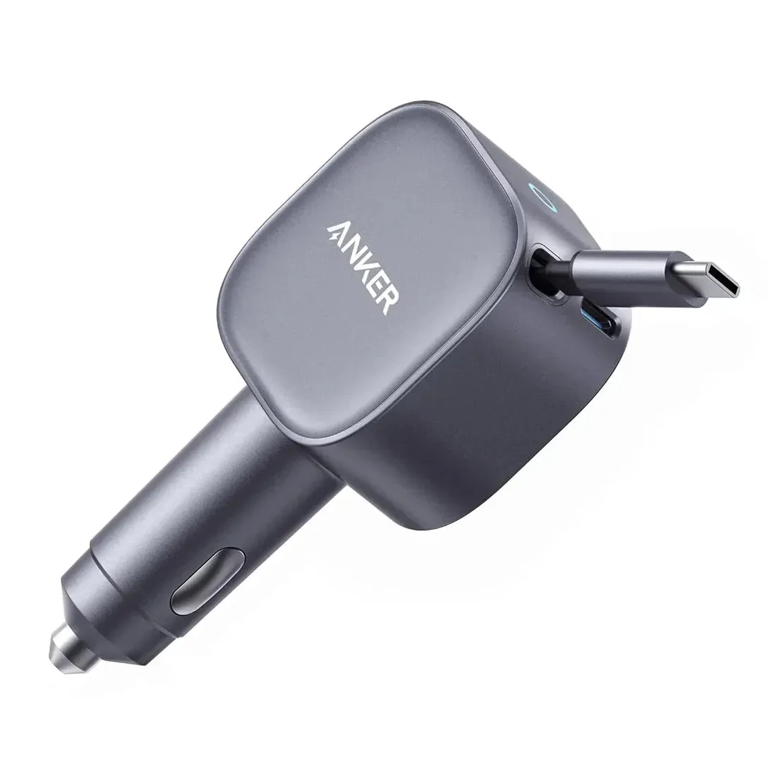 Unmissable Deal Today Anker Usb-C Car Charger(75W Max With Built-In Retractable Cable) -Silver