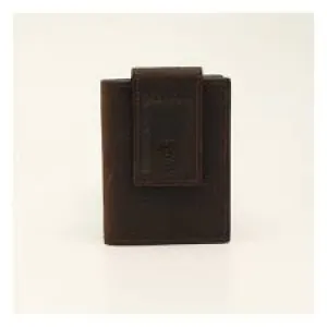Special Price Offer Big Sale Today Ariat Brown Rowdy Leather Bifold Wallet With Magnetic Money Clip