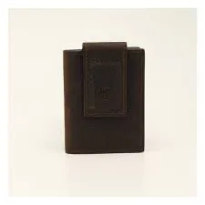 Special Price Offer Big Sale Today Ariat Brown Rowdy Leather Bifold Wallet With Magnetic Money Clip