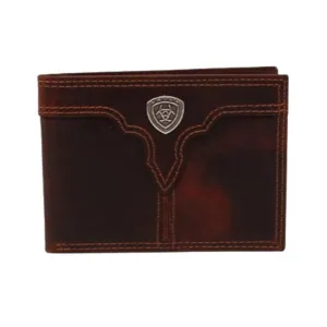 Ariat Center Bump Shield Bi-Fold Brown Leather Wallet Shop Hot Picks Trending Savings Now