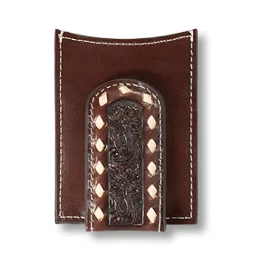 Ariat Men'S Buck Lace Floral Embossed Brown Leather Card Case Grab Todays Deal Special Deals Online