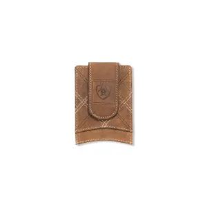 Instant Discount Ariat Men'S Cross Stitch Patch Brown Money Clip Card Case