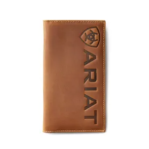 Todays Hot Pick Ariat Men'S Debossed Logo Leather Rodeo Wallet