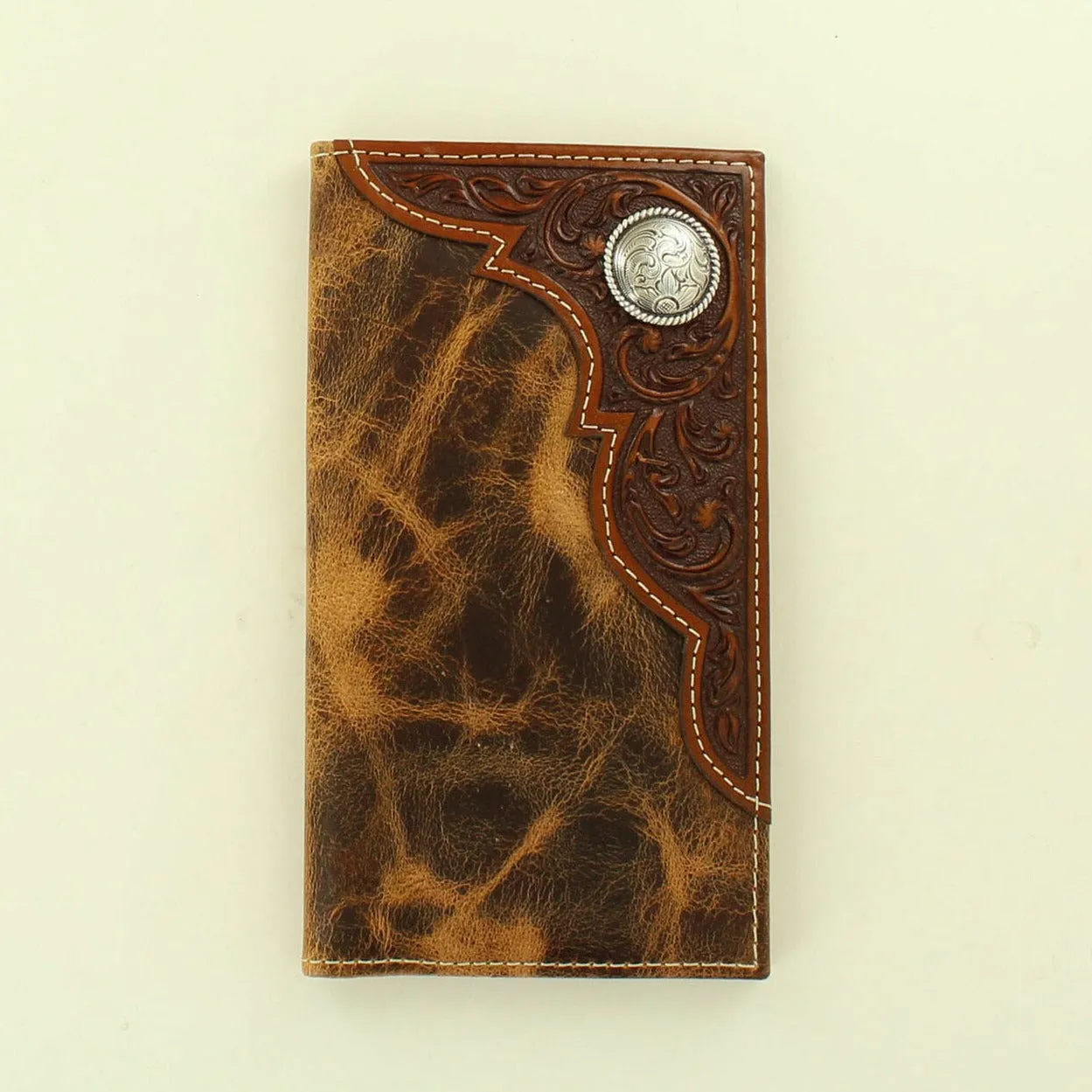 Ariat Men'S Distressed Leather Concho Rodeo Wallet Steal the Deal Now