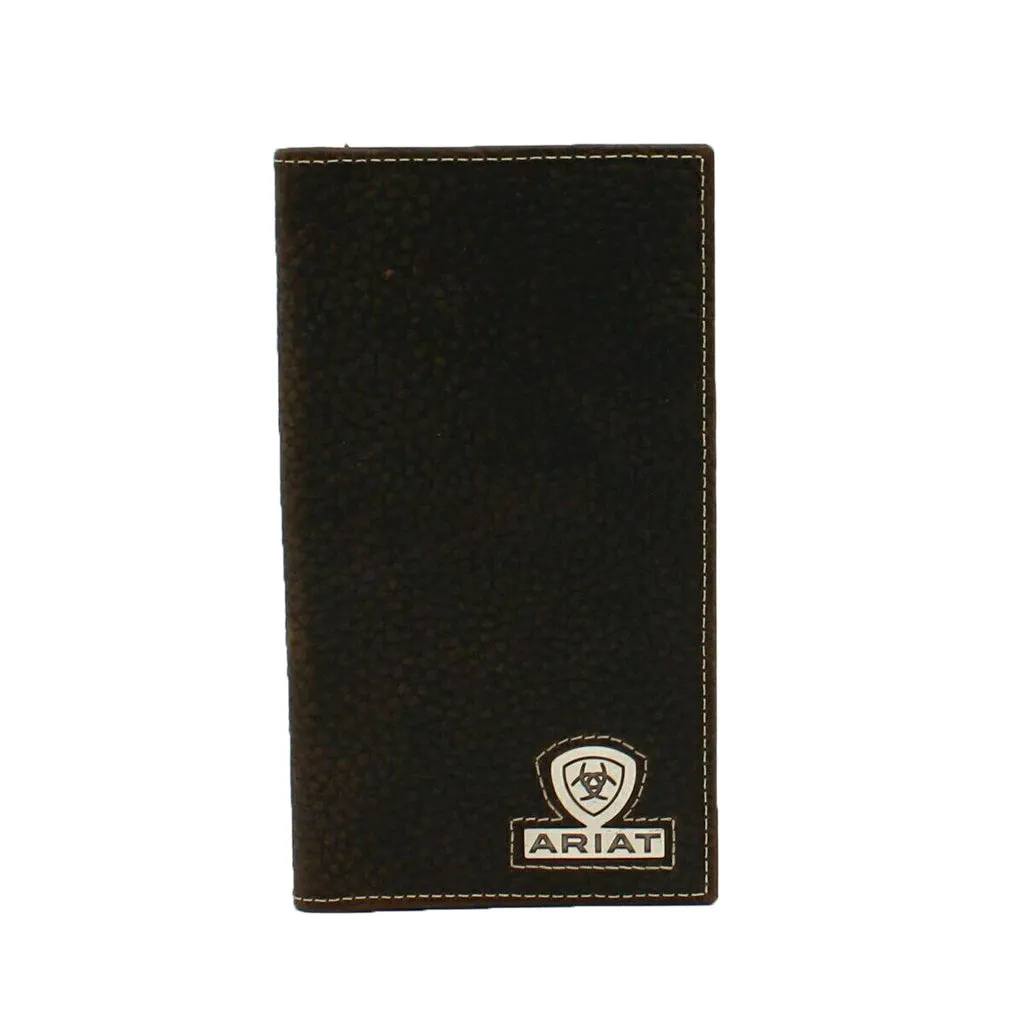 Ariat Men'S Leather Rodeo Wallet/Checkbook Cover Grab Your Hot Pick Grab It Fast
