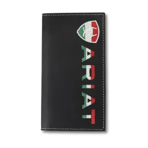 Best Price Online Flash Sale Alert Now Ariat Men'S Mexican Flag Black Leather Rodeo Wallet