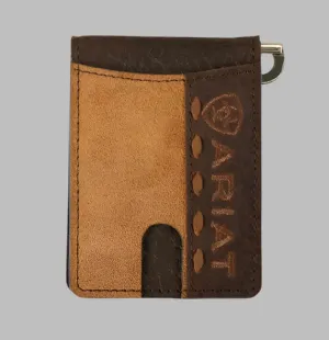 Clearance Steal Today Today Only Offer Ariat Men'S Roughout Croco Tan Bifold Money Clip