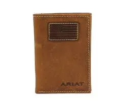 Hot Sale Frenzy Dont Miss This Deal Ariat Men'S Us Flag Patriot Trifold Leather Wallet