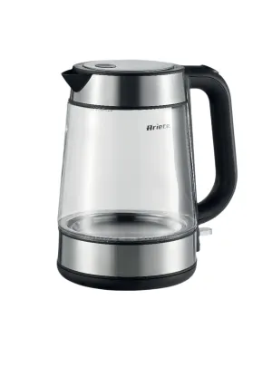 Ariete Glass Kettle Metal, 1.7Lit, 2200Watts, Stainless Steel