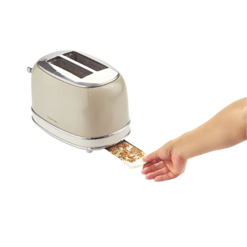 Ariete Toaster 2Slices, Toasting Levels Functions, Delete & Defrost &Heating, 810Watts, Beige