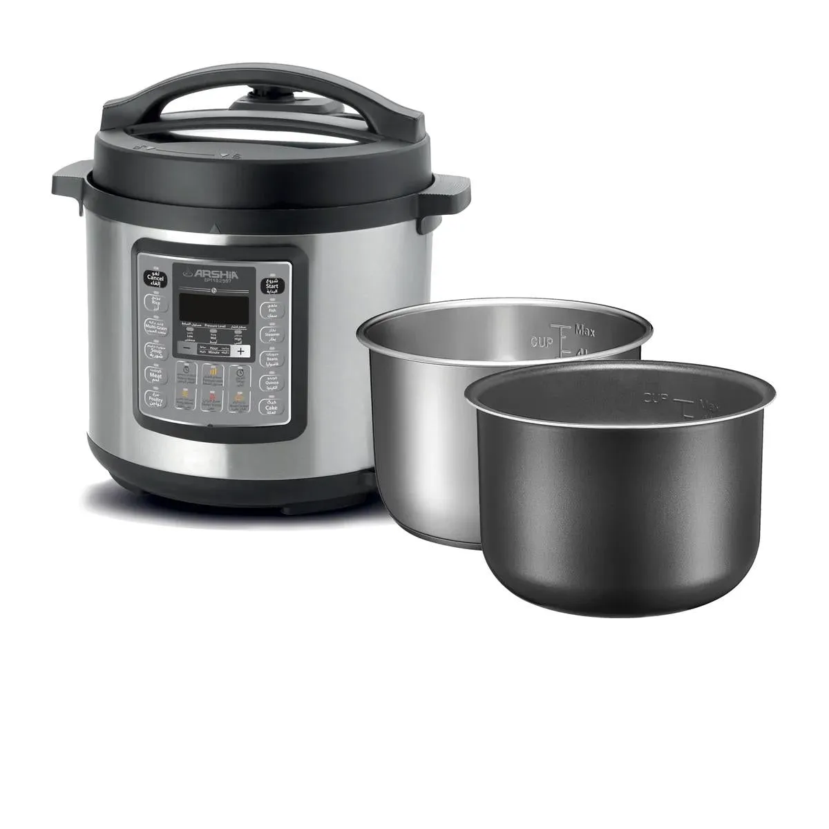 Arshia Digital Pressure Cooker, 1000Watts, 8Lit, Stainless Steel