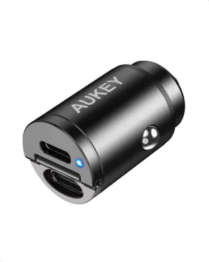 Aukey Cc-A4 Dual Port Usb-C 30W Pd Car Charger Hot Clearance Now Limited Time Discount