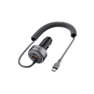 Aukey Cc-P2 Pathfinder Sling 75W Fast Charging Car Charger With Built-In Cable MustShop Sale