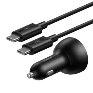 Baseus 152.5W Multi-Port Fast Charge C C U Car Charger Cluster Black With Baseus Xiaobai Series Fast Charging Cable Type-C To Type-C 100W Perfect Gift Offer Hot Price Drop
