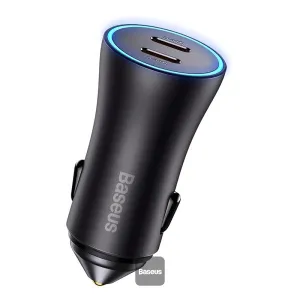 Baseus Golden Contactor Pro Dual Usb-C 40W Car Charger Gray Special Occasion Discount Weekend Flash Offer