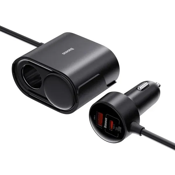Flash Deal Today Baseus High Efficiency Pro 1-For-2 Car Cigarette Lighter 30W