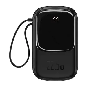 Baseus Qpow Pro 22.5W Digital Display Power Bank 20000Mah With Type C Cable - Black Limited Time Discount