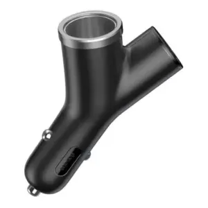 Baseus Y Type Dual Usb Cigarette Lighter Extended Car Charger Black Trending Hot Deal Limited Time Offer