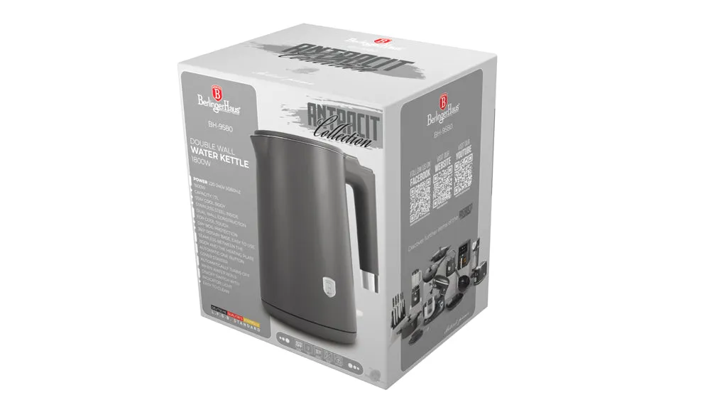 Berlinger Electric Kettle Double Wall, 1.7Lit, Antracit