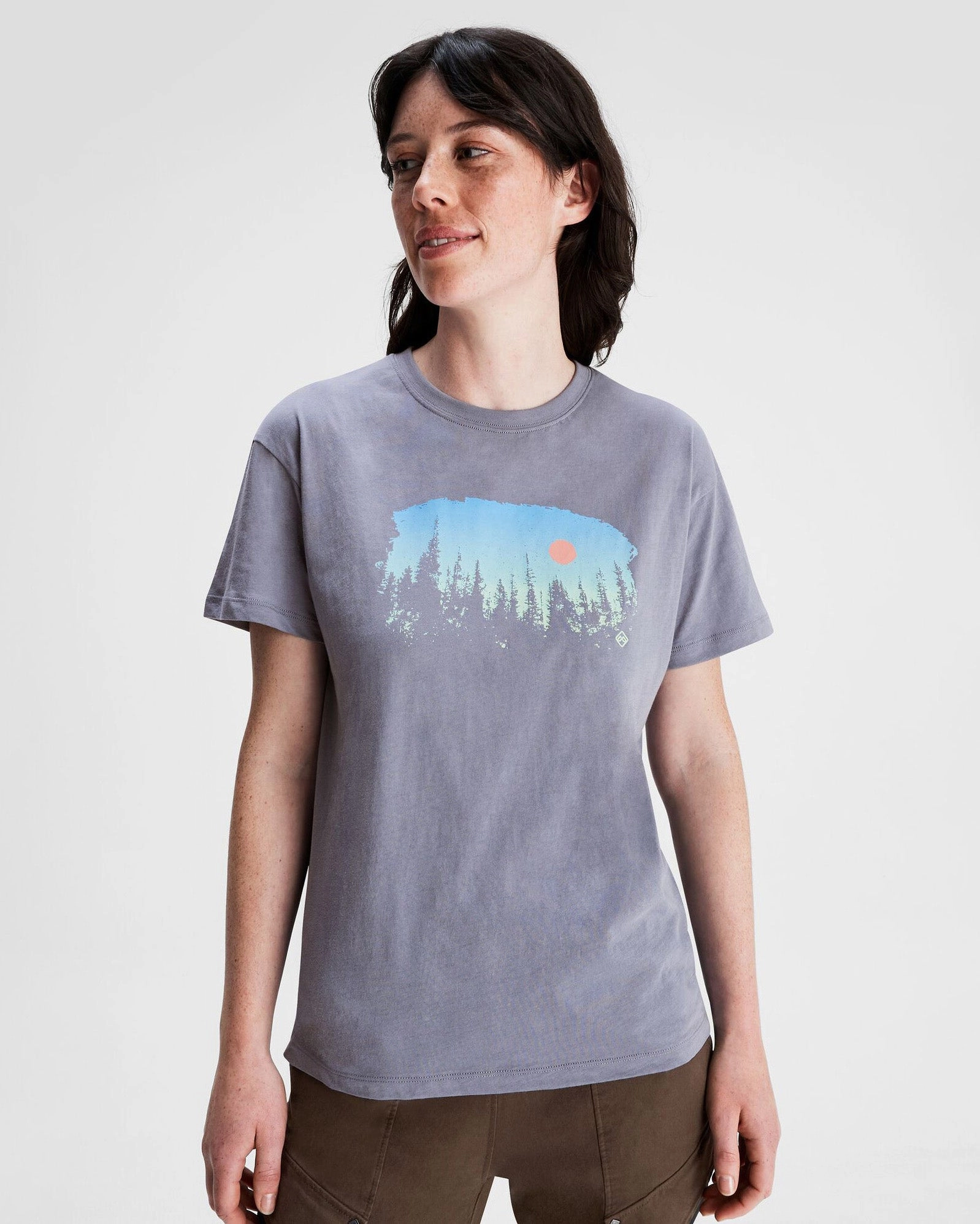 Women'S Tree Line Organic Cotton T-Shirt - Dark Haze Mega Online Discount