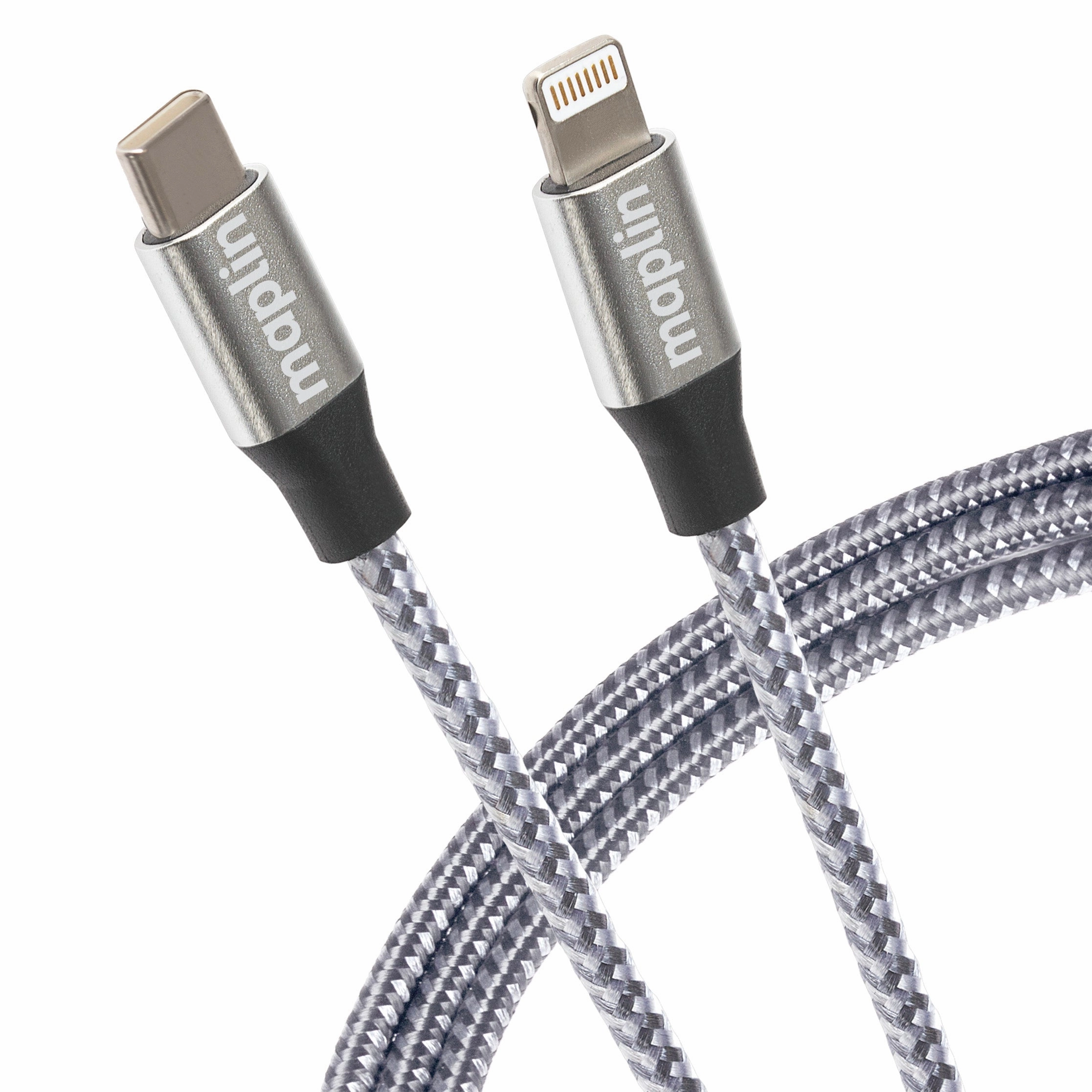 Dont Wait Save Today Limited Stock Deals Maplin Lightning To Usb-C 20W High Speed Braided Cable - Silver, 3M