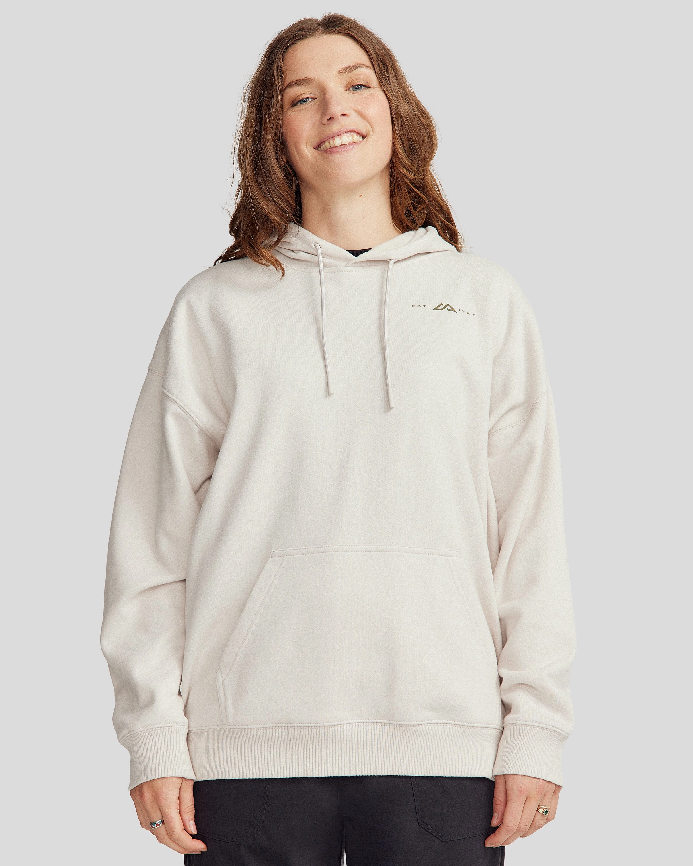 Surprise Discount Today Instant Savings Deal Women'S Mountain Camo Slouchy Brushed Hoodie - Shroom