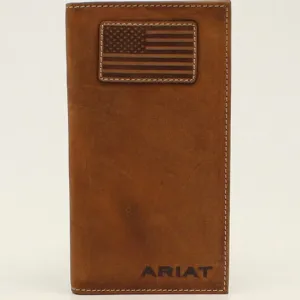 Ariat Men'S Brown Leather Flag Patch Rodeo Wallet Instant Savings Inside Unmissable Deal Today