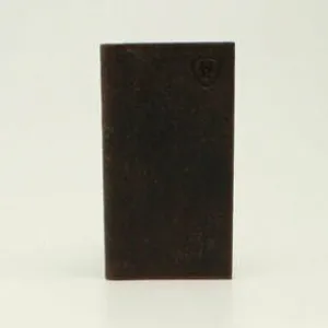 Flash Pick Today Ariat Men'S Brown Embossed Logo Rodeo Wallet