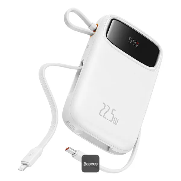 Baseus Qpow 2 Dual Cable Digital Display Fast Charge Power Bank 20000Mah 22.5W White Shop Save Today