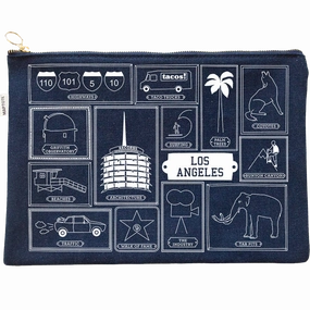 Hot Clearance Now Flash Deal Today Los Angeles Flat Zip Pouch