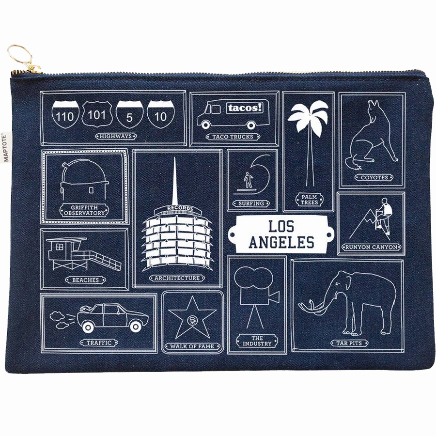 Hot Clearance Now Flash Deal Today Los Angeles Flat Zip Pouch