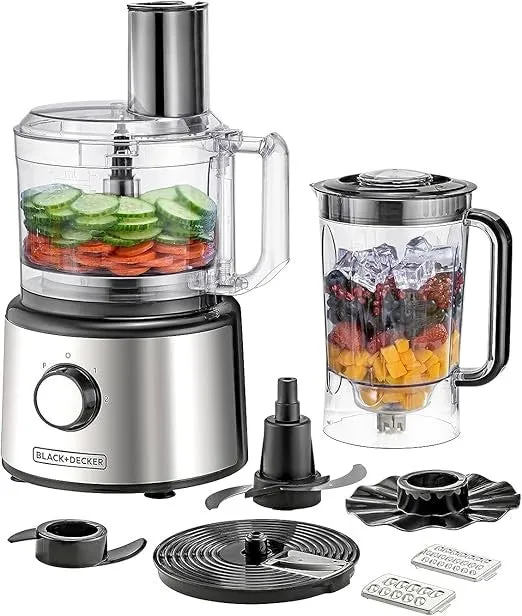 Black & Decker Food Processor,2.3Lit, 750Watts, Stainless Steel