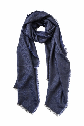 Blue Scarf With An Elegant Touch Of Black Hot Item Clearance