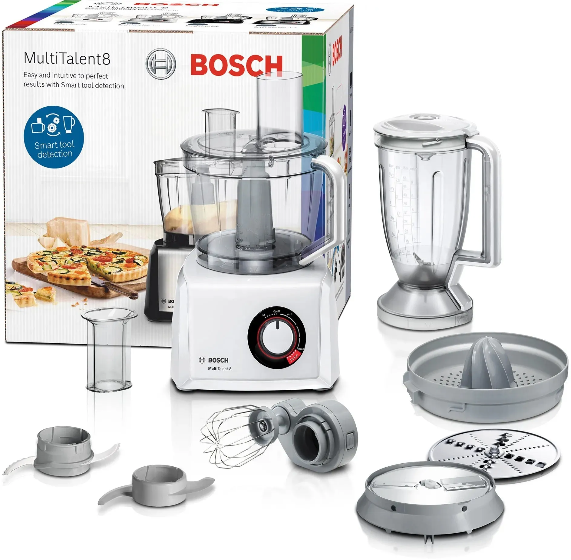 Bosch Food Processor, 1100 Watts, 4 Speeds, White