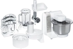 Bosch Food Processors Kitchen Machine, 600Watts, White