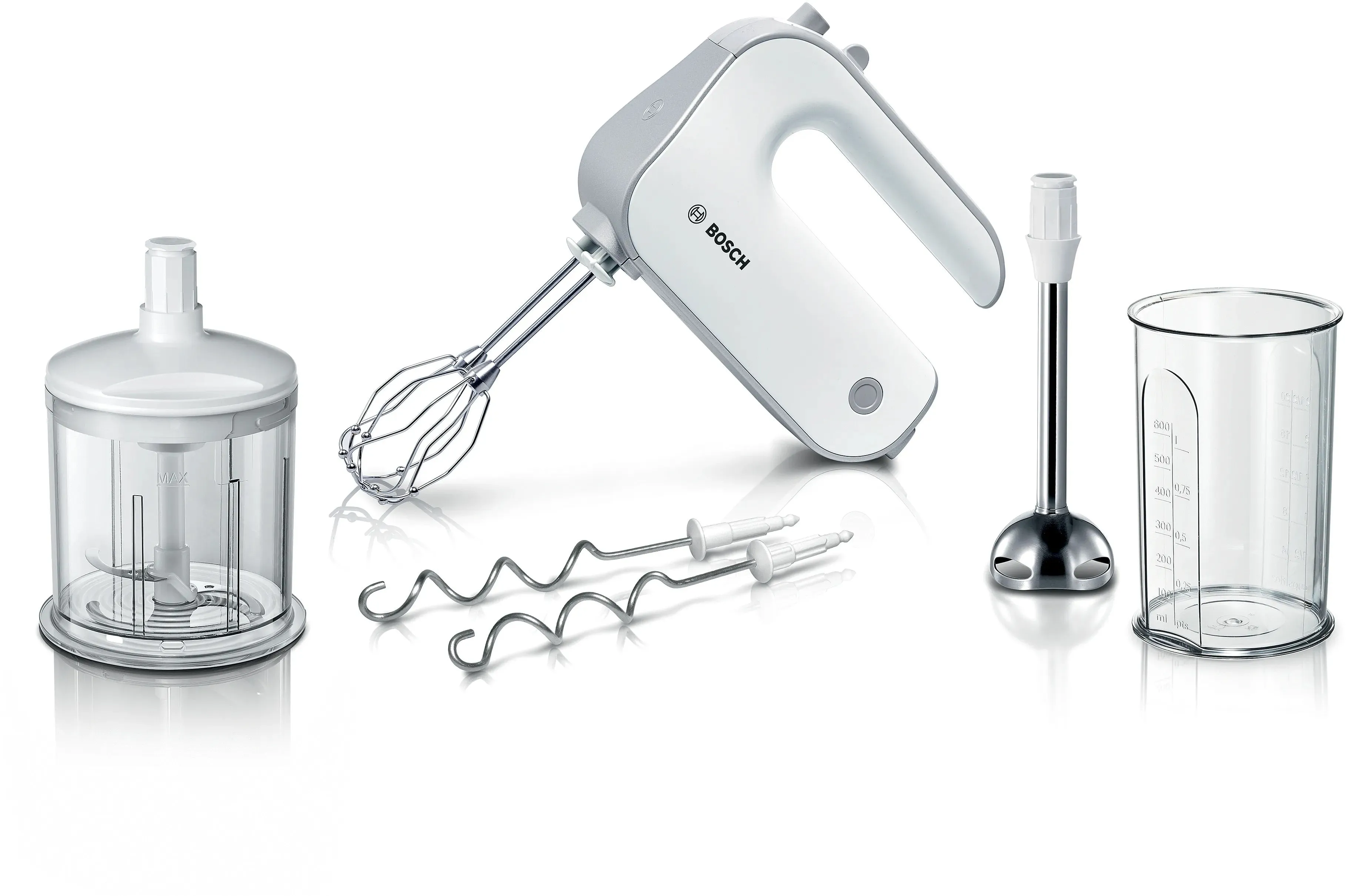 Bosch Hand Mixer Skyline 500 Watts, 5 Speeds, White