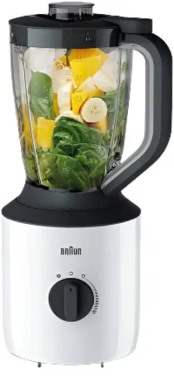 Braun Blander Plastic Jug Variable Speeds & Chopper Attachment, 2Lit, 800Watts, White