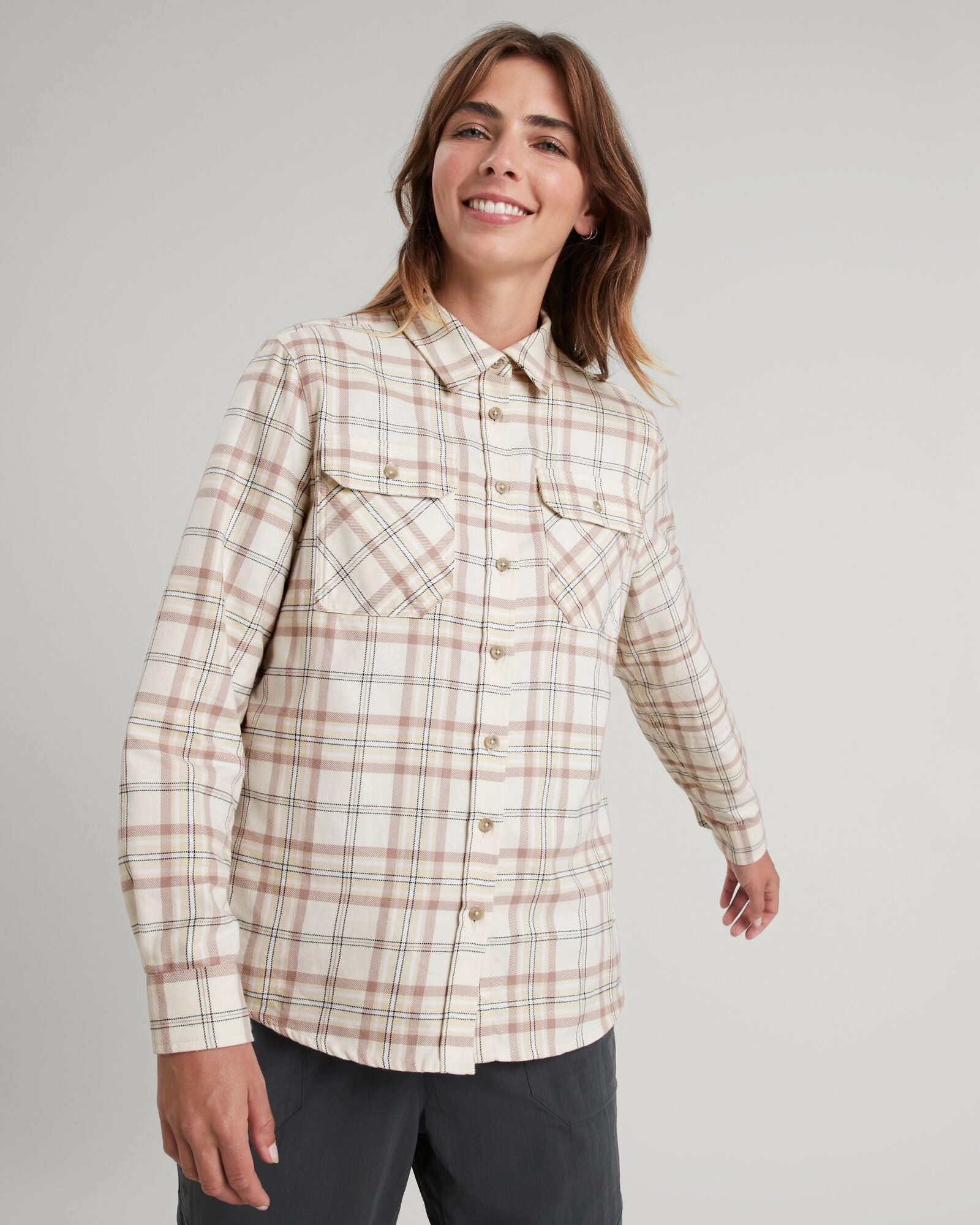 Perfect Gift Offer Hot Savings Alert Carrillon Women'S Hf Long Sleeve Shirt - Natural/Drift Check