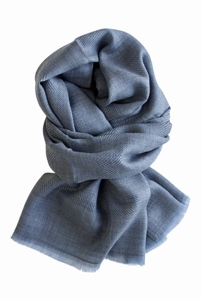 Limited Stock Hot Deal Cashmere Scarf In Beautiful Weave 100% Kashmir - Grey