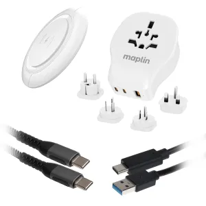 Todays Hot Pick Exclusive Online Discount Maplin Travel Adapter & Wireless Charging Pad Kit