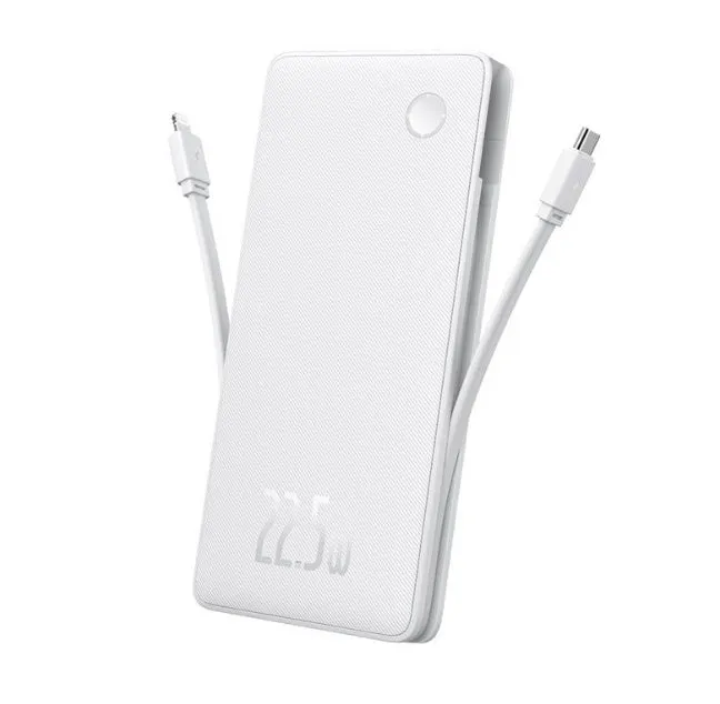 Grab It Before Gone Baseus Airpow Lite 10000Mah 22.5W Dual Cable Power Bank White