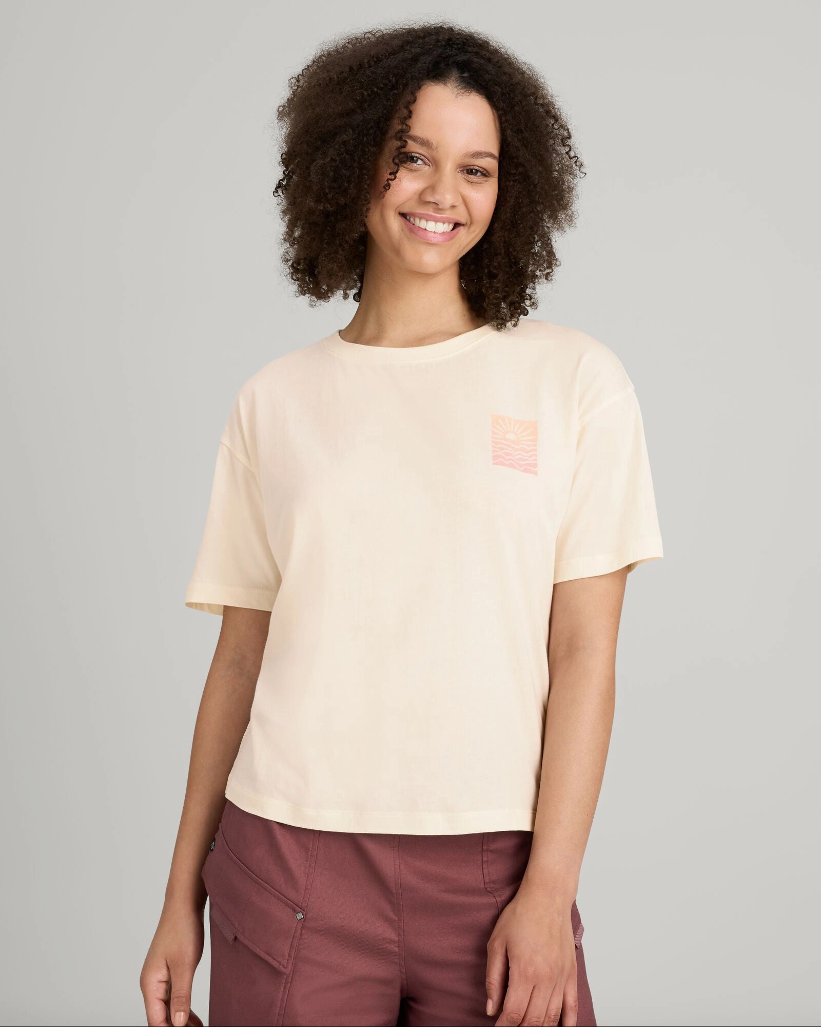Grab Todays Deal Hot Pick Sale Women'S Sunrise Flower Organic Cotton T-Shirt - Natural