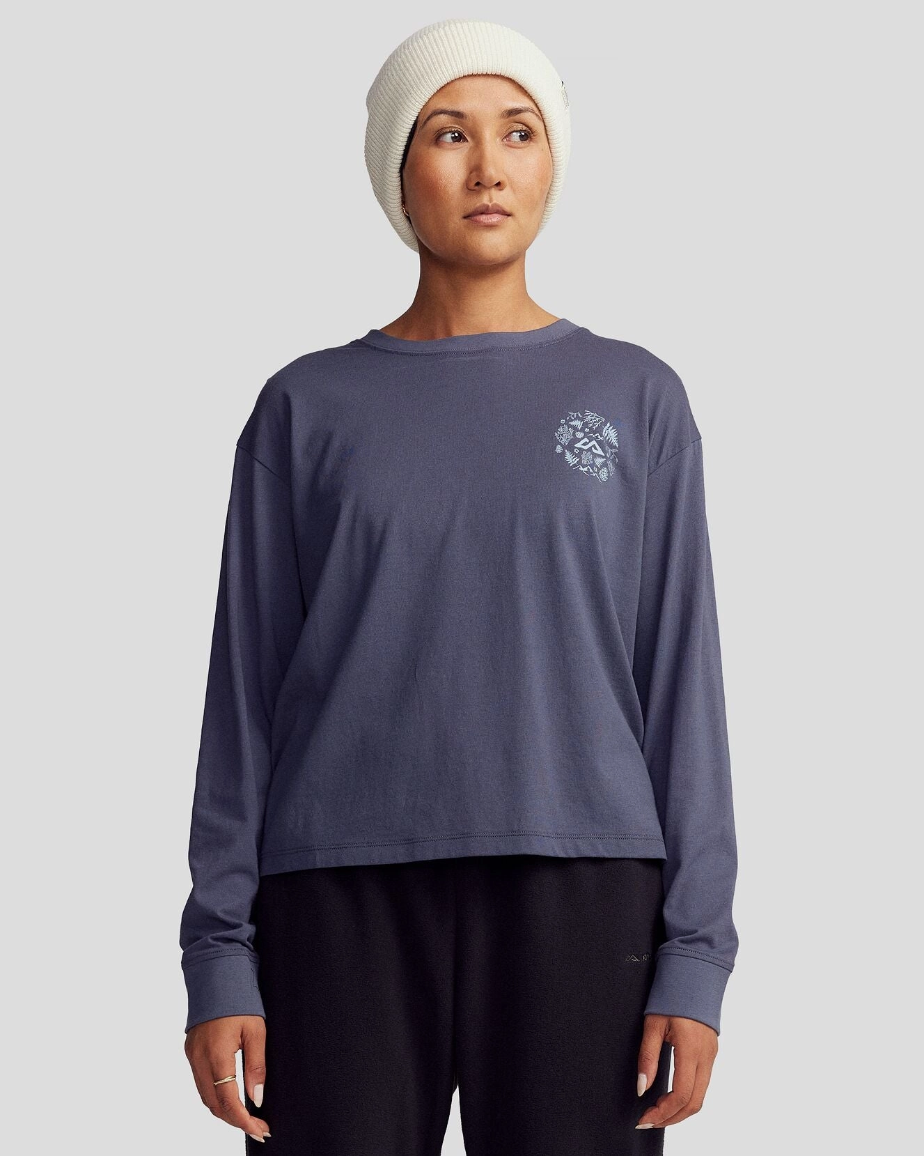 Women'S Nature Icons Organic Cotton Long Sleeve T-Shirt - Mid Navy Shop Grab Offer Today Only Discount