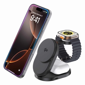 Bewcqi23In1F Qi2 3-In-1 Foldable Wireless Charging Stand 15W Magsafe-Compatible Black Shop Smart Save Best Price Online