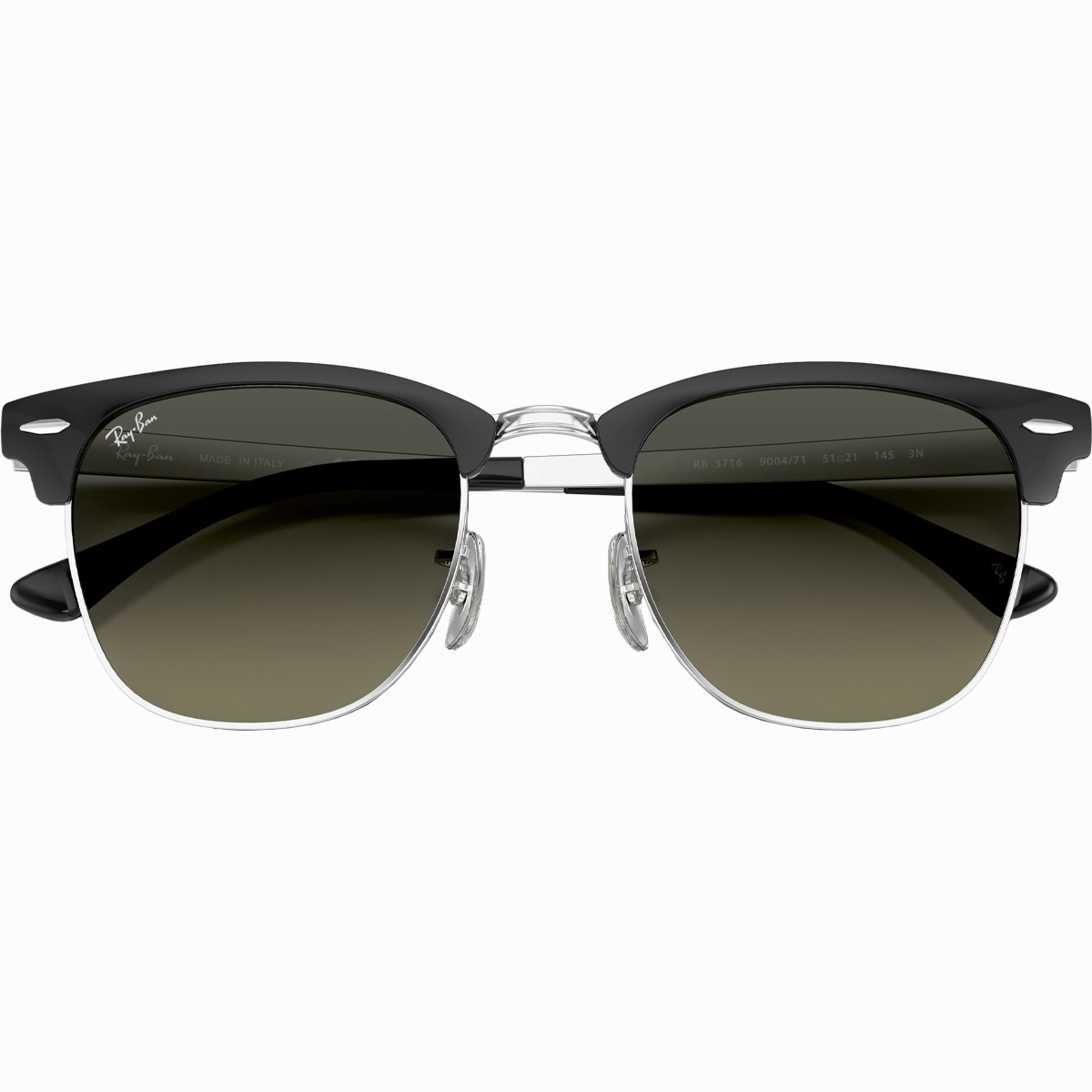 Save More Online Limited Time Sale Clubmaster Metal - Polished Black Silver/Grey Gradient